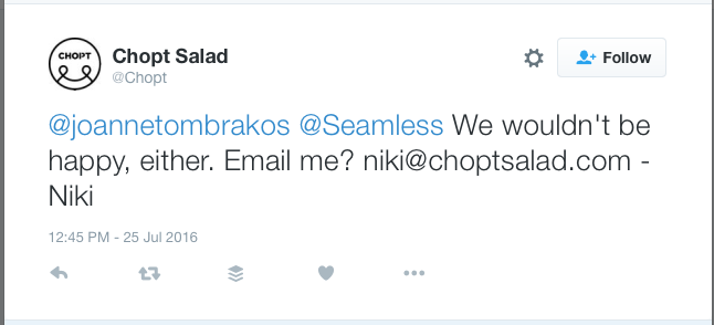 Chopt Salad Tweet